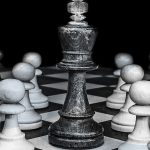 Black and white close up of chess pieces to represent Succession Planning